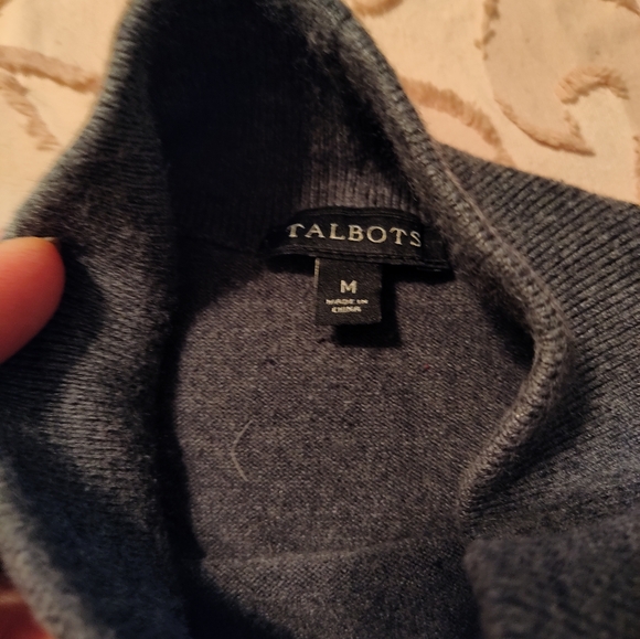 Talbot's cotton blend grey turtleneck sweater - Picture 2 of 6